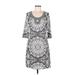 INC International Concepts Casual Dress - A-Line Scoop Neck 3/4 sleeves: Gray Dresses - Women's Size Medium
