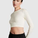 Women's PINK Rib Long-Sleeve Crop Top