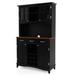 Costway Kitchen Storage Cabinet Cupboard with Wine Rack and Drawers-Black