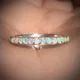 Mode Opal Runde Perle Ring Für Frauen Mädchen Hochzeit Partei Schmuck Geschenk jz386