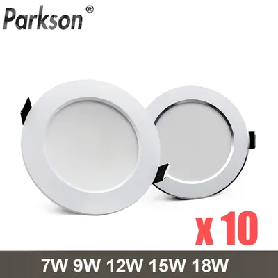 10 Teile/los Einbau led Decke LED Downlight AC220V-240V Led Spot Licht 18W 15W 12W 9W 7W Aussparung Runde LED Downlight Wasserdicht