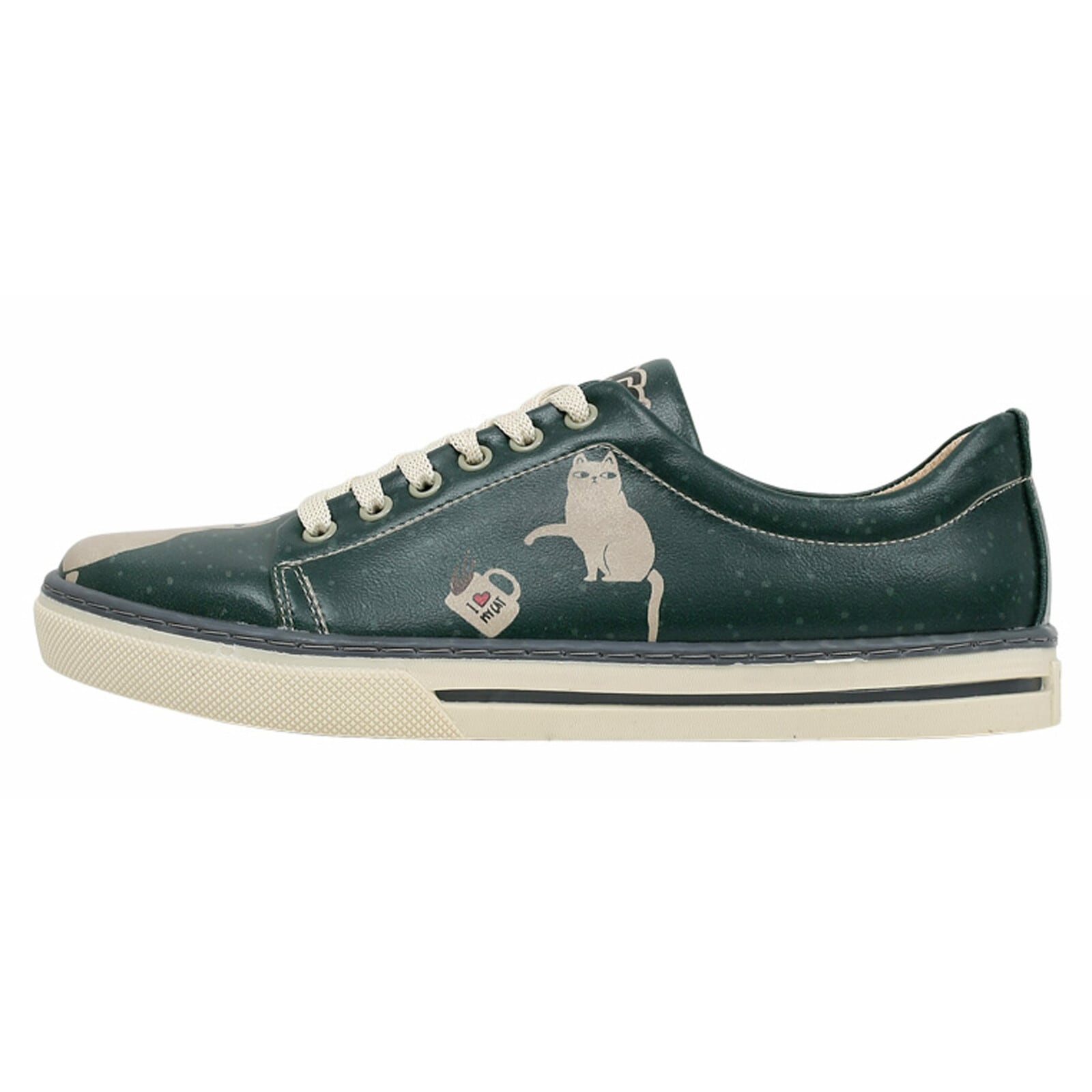 Sneaker DOGO "Classic Schnürsneaker I Do What I Want Damen Sneaker", Damen, Gr. 37, Normalschaft, grün, Lederimitat, Schuhe Sneaker, Handgefertigt