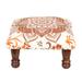 Novica Handmade Floral Mandala In Orange Upholstered Ottoman Foot Stool