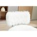 25.2"W Faux Fur Plush Accent Chair w/ Ottoman for Livingroom Chair & Ottoman Sets Fluffy Upholstered Armless Sofa Chairs, Ivory