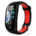Fitness Tracker Smart Watch Sports Watch Bracelet 1.14 inch Color Screen Calorie Counter Sleep Monitoring Watches for Women Men - Black red