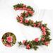 Nvzi 5 Pack 37.5 FT Fake Rose Vine Flowers Plants Artificial Flower Hanging Rose Ivy Home Hotel Office Wedding Party Garden Craft Art Decoration Pink