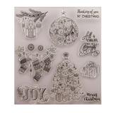 NUOLUX Silicone Clear Stamps Cling Seal Sheet Christmas Themed Rubber Stamps for DIY Scrapbooking Photo Album Diary Decoration (T1404)