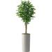 Artificial Tree In Modern Swirl Pattern Planter Fake Ficus Silk Tree For Indoor And Outdoor Home Decoration - 75 Overall Tall (Plant Plus Tree)