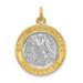 Beautiful Sterling Silver Rhodium-plated & Gold-plated St. Christopher Medal