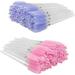 Pack of 200 Disposable Eyelash Brushes Eyelash Extension Brush Eyebrow Applicator Makeup Tool Cosmetic Brush Kit Brush for Beauty Salon Home Use Eyelash Brush Pink + Light Purple