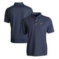 Men's Cutter & Buck Navy/White Milwaukee Brewers Big Tall Pike Eco Symmetry Print Stretch Recycled Polo