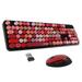 LBECLEY Wireless Keyboard Rechargeable Keyboard Keyboard Wireless and Wireless Punk Keycap Set 2.4G /Pc/Mute Keyboard& Keyword3 Computer Accessories Red One Size