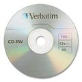 1PC Verbatim CD-RW Rewritable Disc 700 MB/80 min 12x Spindle Silver 25/Pack