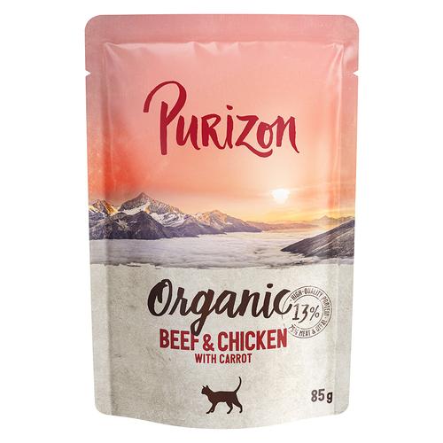 24x 85g Purizon Organic Rind und Huhn mit Karotte Katzenfutter nass