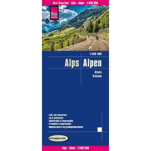 Reise Know-How Landkarte Alpen / Alps (1:550.000)