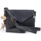 Catwalk Collection Handbags - Women's Leather Crossbody Bag - Small Flapover Shoulder Bag - Adjustable Strap - ERIN - Black