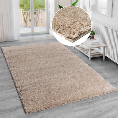 Hochflor-Teppich BRUNO BANANI "Shaggy Soft" Gr. 7, beige, B:240cm H:30mm L:320cm, Kunstfaser, Teppiche, gewebt, Uni Farben, besonders weich und kuschelig, Kundenliebling Image