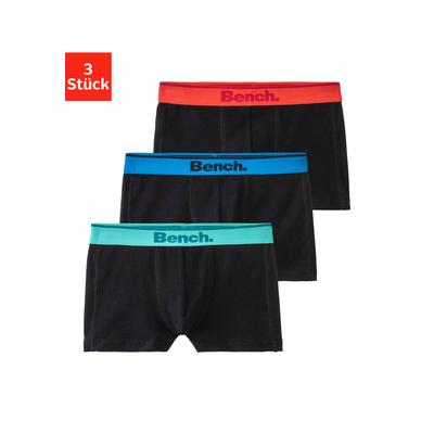 Boxer BENCH. "Boxershorts für Jungen", Kinder, Gr. 182, schwarz, Jersey, Obermaterial: 95% Baumwolle, 5% Elasthan, unifarben, Unterhosen, mit Ziernähten vorn Image