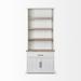 Gracie Oaks Erial 91" H x 52.5" W Solid Wood Standard Bookcase Wood in Brown/White | 91 H x 52.5 W x 17 D in | Wayfair 1000380593