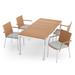 NewAge Products Outdoor Furniture Monterey 5 Piece Dining Set w/ 72 in. Table Wood/Teak in Brown/White | 72 W x 35.83 D in | Wayfair 91220