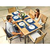 NewAge Products Outdoor Furniture Monterey 5 Piece Dining Set w/ 72 in. Table Wood/Teak in Brown/White | 72 W x 35.83 D in | Wayfair 91334