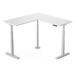 Inbox Zero Kamraan Direction Height Adjustable L-Shape Standing Desk Wood/Metal in White | 60 W x 24 D in | Wayfair