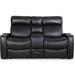 Orren Ellis Asta Upholstered Home Theater Seating w/ Cup Holder Leather Match in Black | 43.75 H x 74.5 W x 37.25 D in | Wayfair