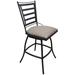 Wildon Home® Almarion Swivel Counter, Bar & Extra Tall Stool Upholstered/Metal in Black | 44 H x 21 W x 22 D in | Wayfair