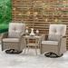 Winston Porter Hilmir 2 - Person Outdoor Seating Group w/ Cushions Synthetic Wicker/All - Weather Wicker/Wicker/Rattan in Brown | Wayfair