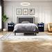 Wrought Studio™ Engelberto Bedroom Set Upholstered in Black | 45 H x 64 W x 80 D in | Wayfair 498DE5E04DFB482F89E40CFF99B9AF53