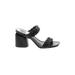 Dolce Vita Heels: Slip-on Chunky Heel Casual Black Print Shoes - Women's Size 5 - Open Toe