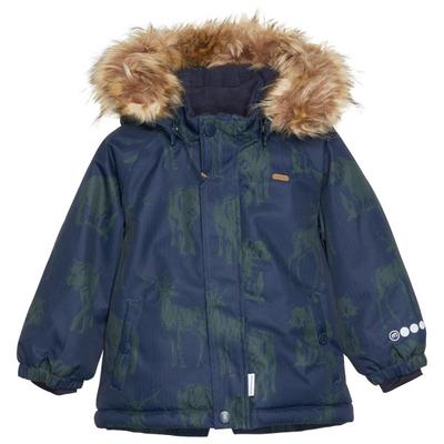 Minymo - Toddler's Snow Jacket AOP - Winterjacke Gr 104 blau
