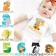 Monthly Milestone Baby Grow Bodysuit Cute Animal 1-12 Months One-Pieces Baby Shower Gift Month