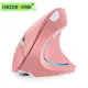 ORZERHOME Rechargeable Wireless Mouse Pink Vertical Computer Mouse RGB Cute Mice Ergonomic Gamesr