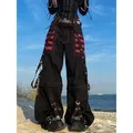 E-girl Gothic Grunge Cargo Pants Bandage Women Vintage Dark Academia Baggy Trousers Sweatpants Punk