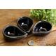 Set 3 Handmade Small Ceramic Dipping Dish Dip Bowl Sauce Dish Condiment Black