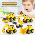 Engineering Fahrzeug Spielzeug Kids Bau Bagger Traktor Bulldozer Feuer Lkw Modelle DIY Schraube