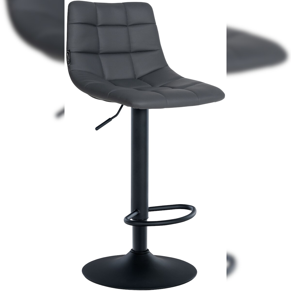 CLP Barhocker Jerry Kunstleder grau/schwarz Image