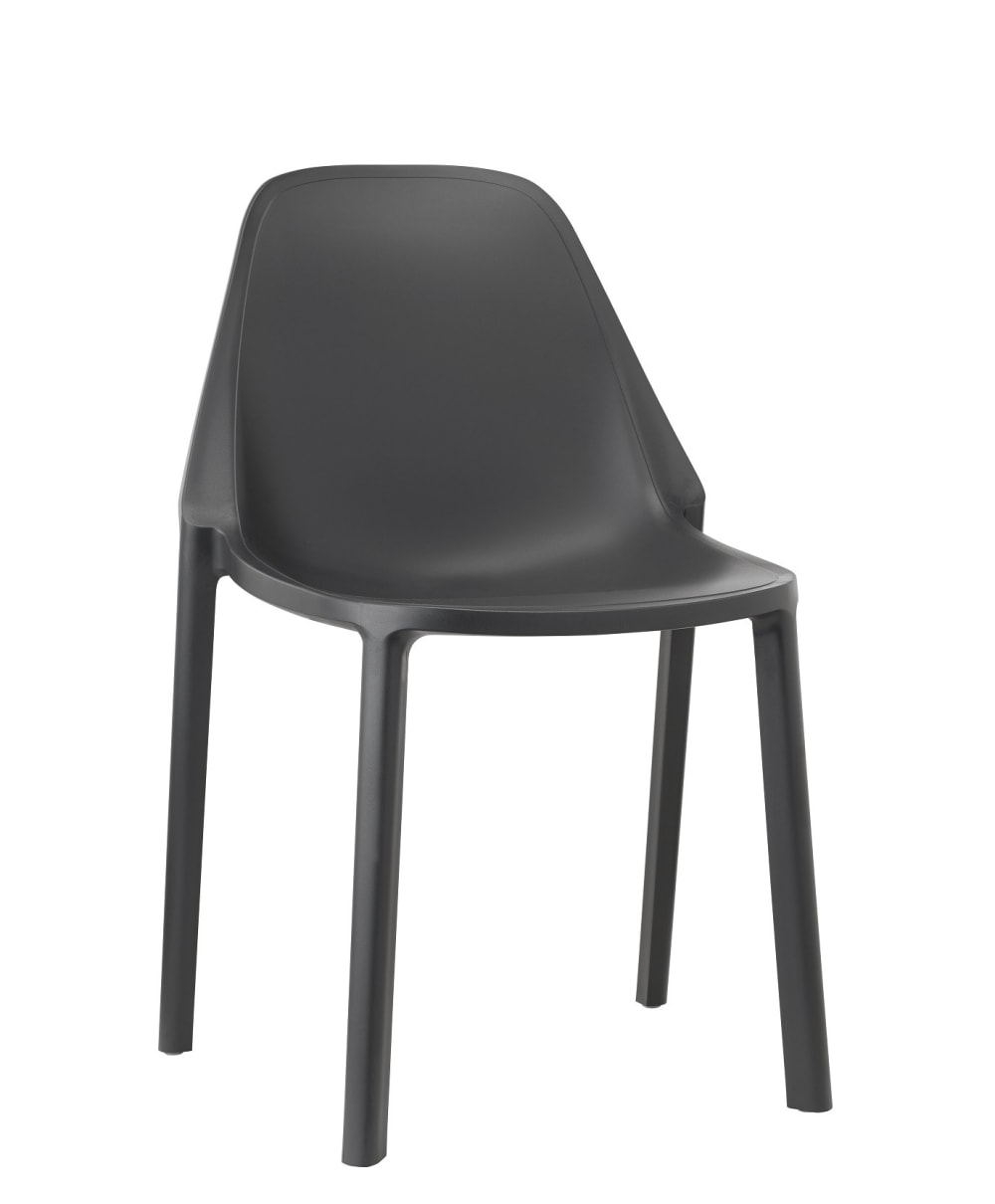 Chaise design en plastique gris