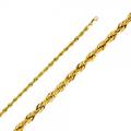 14K Gold 4 mm Hollow DC Rope Chain : 24
