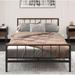 Metal Platform Bed frame with Headboard and Footboard,Sturdy Metal Frame,No Box Spring Needed(Queen)