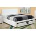 Bedroom Furniture White Storage Under Bed Full Size bed Faux Leather upholstered