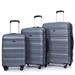 3-Piece Modern Luggage Sets, Lightweight Expandable Suitcases with 2 Hooks and Spinner Wheels, Travel Luggage with TSA Lock