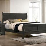 Classic Contemporary California King Size Bed Louis Phillipe Solidwood 1pc Bed Bedroom Sleigh Bed