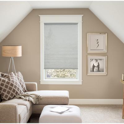 BlindsAvenue Custom 3/4" Pleat, Cordless Cellular Shades, Color Pale Grey, Light Filtering Fabric