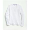 Brooks Brothers Men's Cotton Henley Long-Sleeve T-Shirt | White | Size Medium