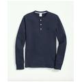 Brooks Brothers Men's Cotton Henley Long-Sleeve T-Shirt | Navy | Size Large