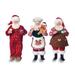 Curata 3 Piece Santa Holiday Fabric Mache Figurine Set