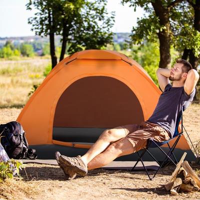 1-Person Hiking Pop-Up Camp Tent Orange - 1 Person