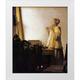 Vermeer Johannes 12x14 White Modern Wood Framed Museum Art Print Titled - Woman With A Pearl Necklace